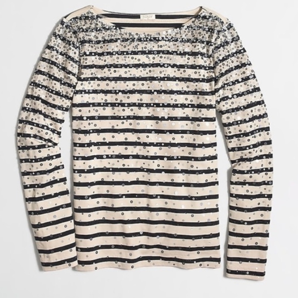 J. Crew NWOT❗️Sequin Striped Top